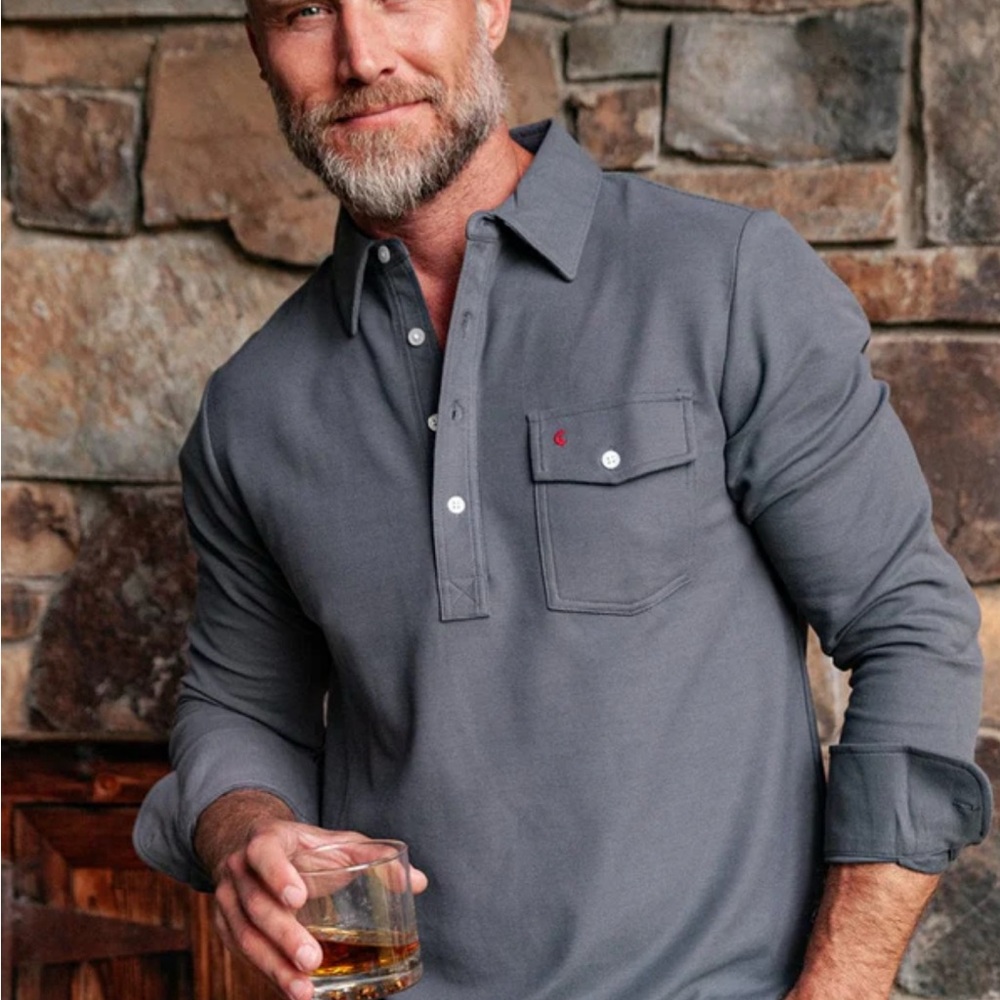 Like new Criquet Dark Gray Long Sleeve Players Men's Shirt